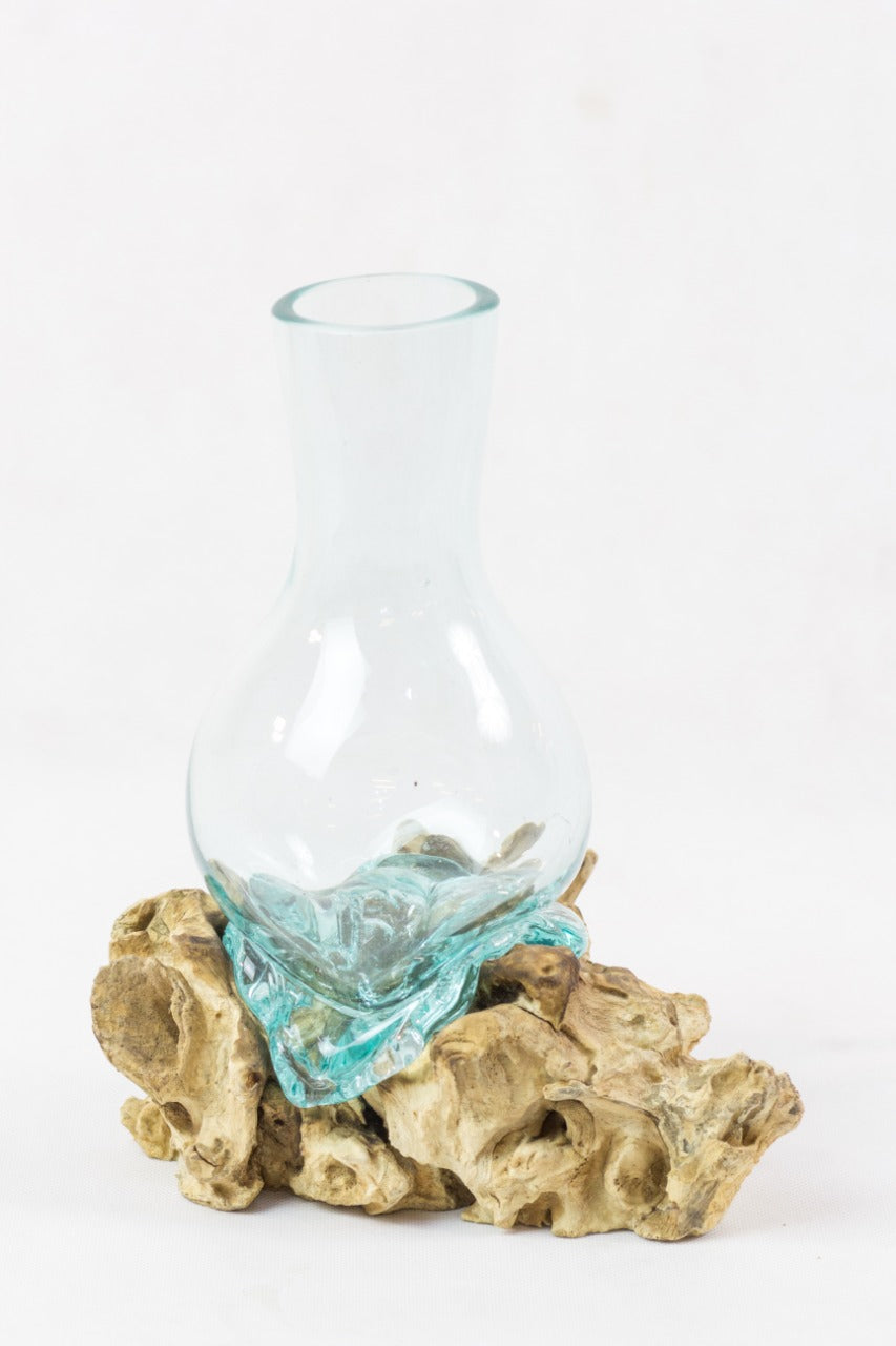 Melting Glass vase by BaliSouk – boho decor made in Bali