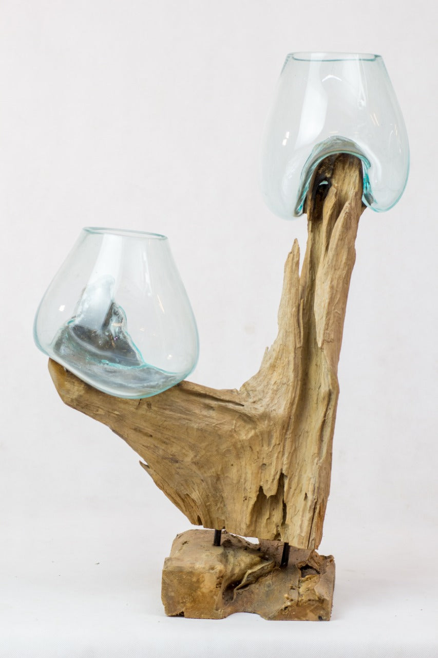 Water Drop aquarium in natural materials – boho decor by BaliSouk