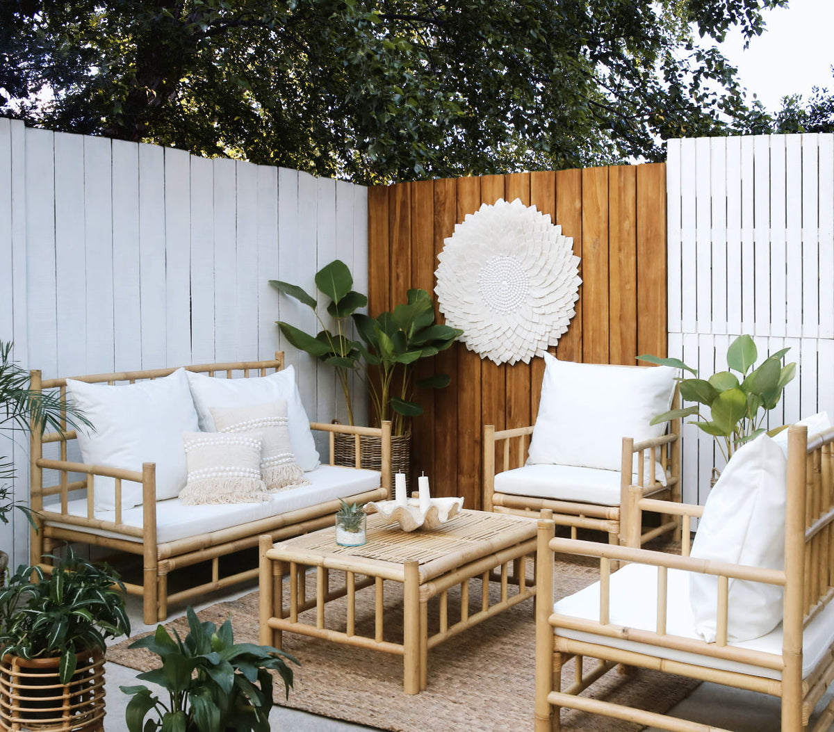 Handmade bamboo living set – the Madrid, boho furniture made in Bali