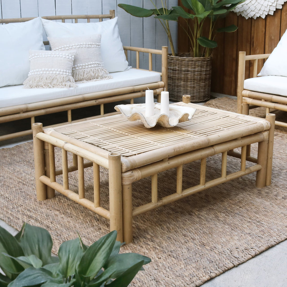 Bamboo living set – Madrid, natural natural materials in boho style