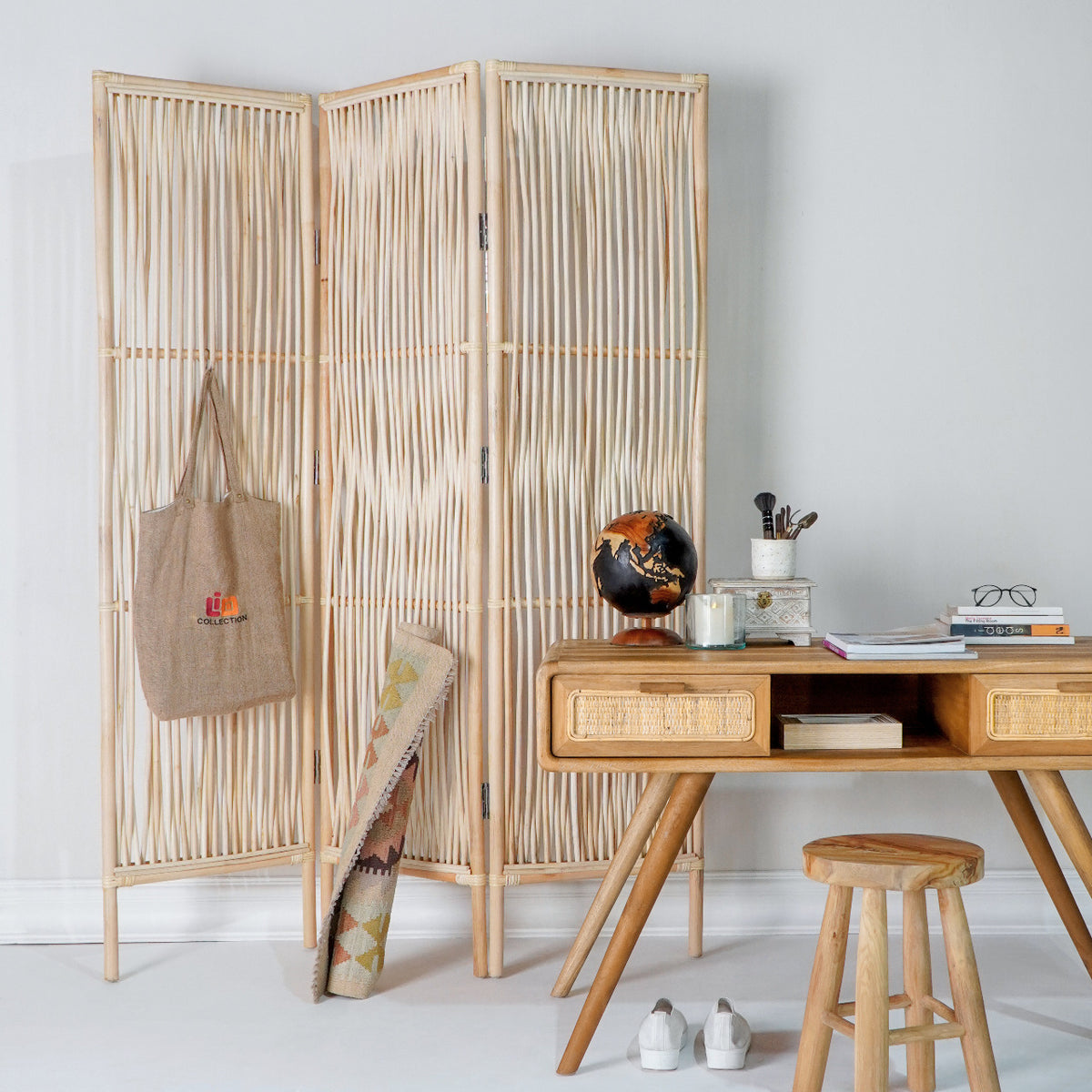 Rattan room divider – Arratan – boho decor handmade in Bali by BaliSouk