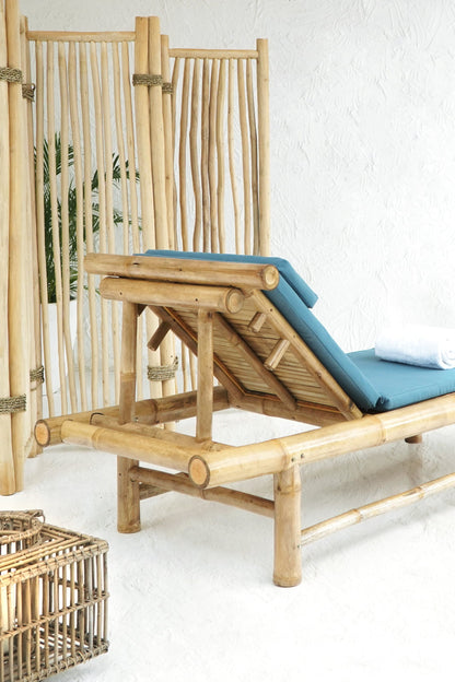 Bamboo sun lounger – Tomini, natural natural materials in boho style
