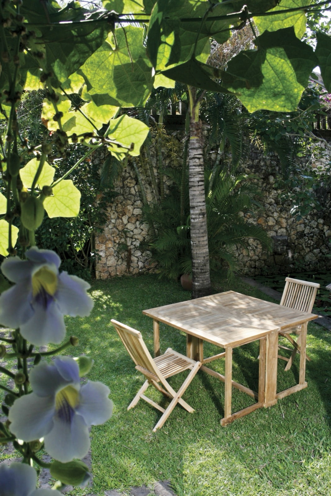 Handcrafted teak folding table – Modena, boho furniture from BaliSouk