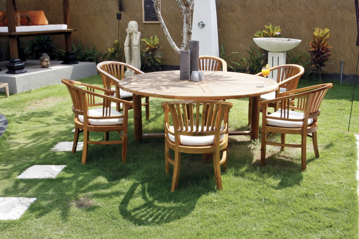 Teak dining table Cuba – boho furniture handcrafted in Bali by BaliSouk