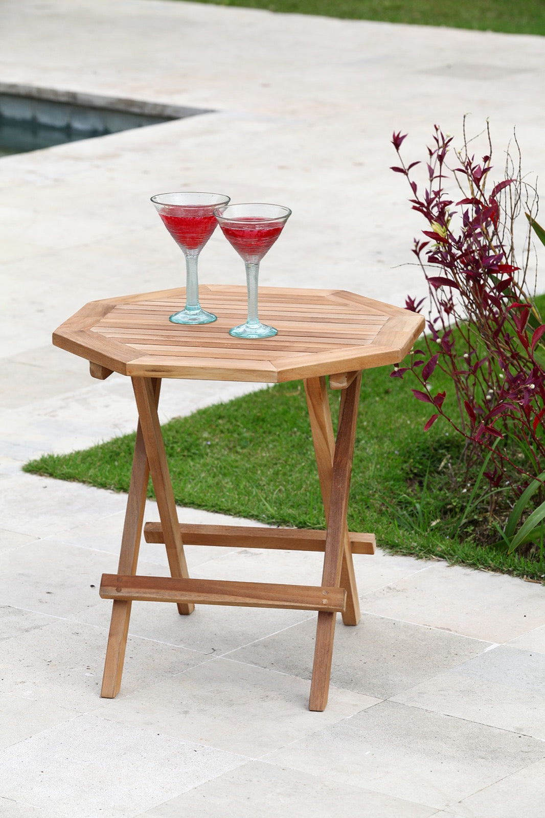 Teak outdoor table – Picnic Octagonal – boho furniture handmade in Bali by BaliSouk
