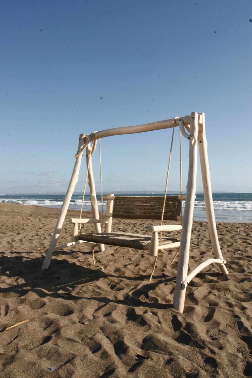 Handmade teak branch rocking sofa – the Honolulu, boho furniture made in Bali