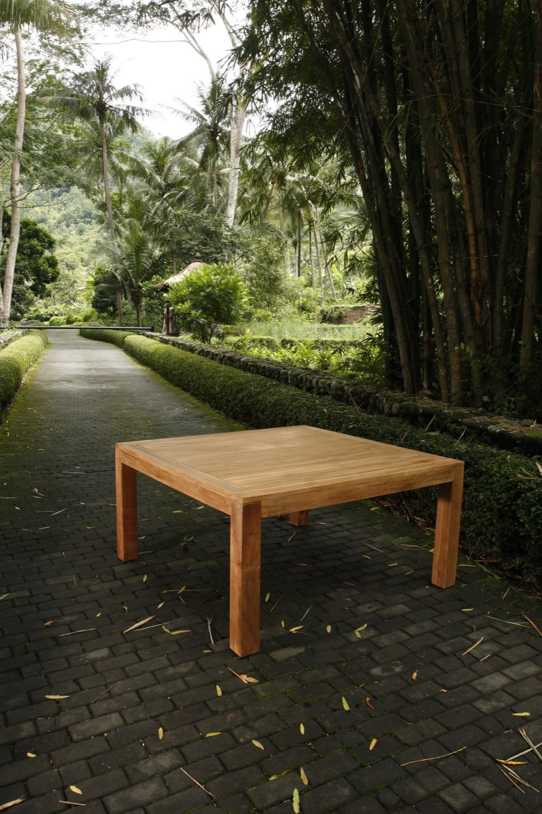 Teak dining table – Duisburg, natural natural materials in boho style