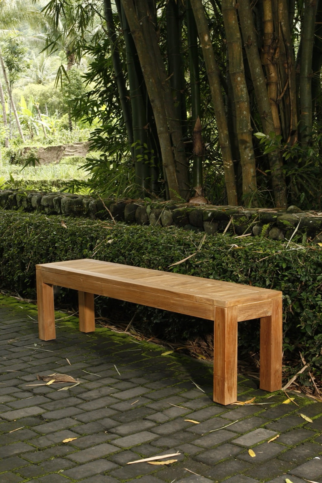 Teak bench Duisburg – boho furniture handcrafted in Bali by BaliSouk