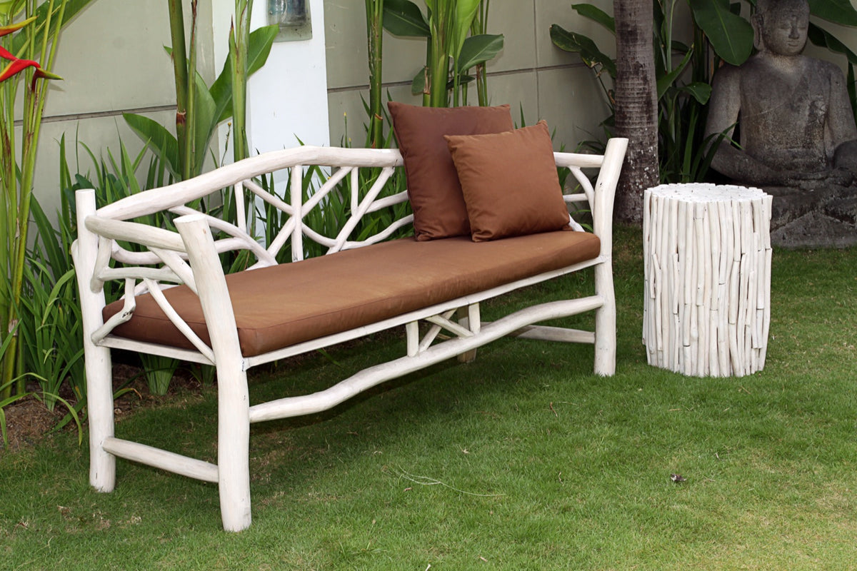 Teak branch side table Haiti – boho furniture, handwoven and handmade in Bali