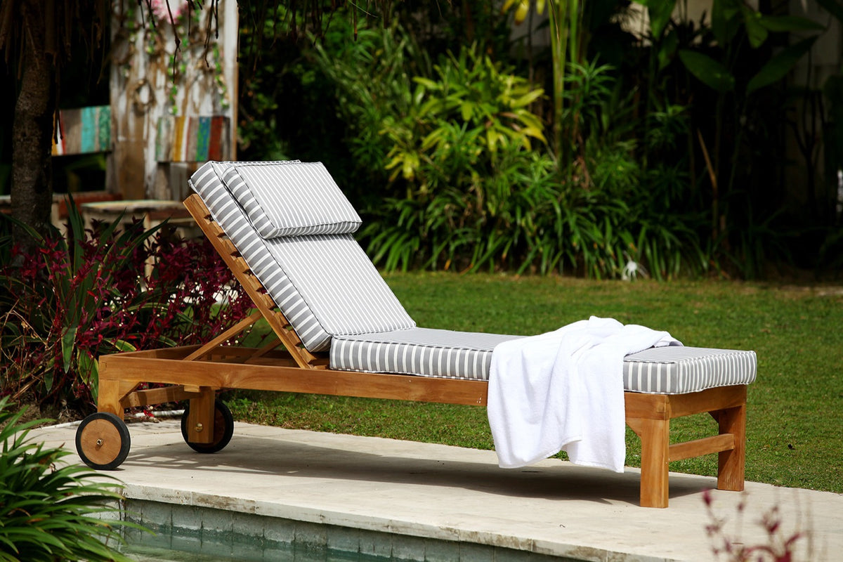 Teak sun lounger – Rama, natural natural materials in boho style