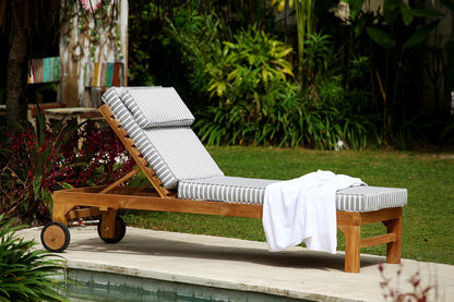 Teak sun lounger – Rama, natural natural materials in boho style