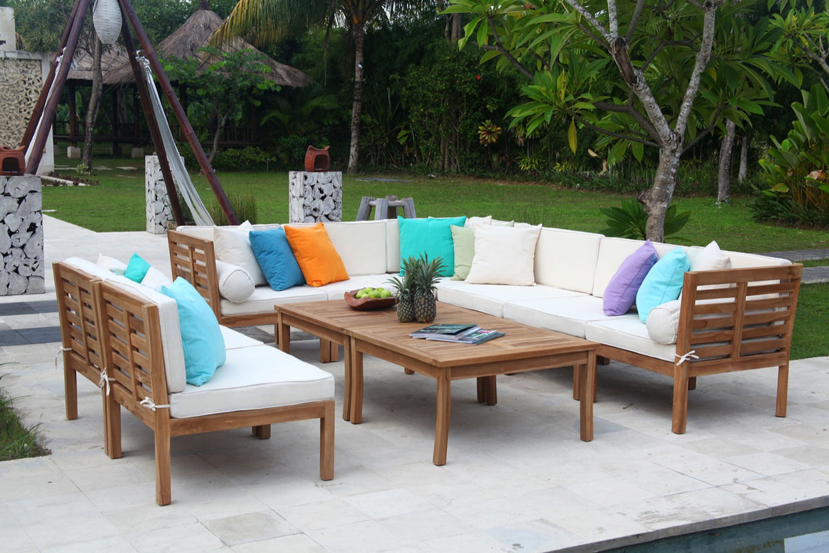 Teak corner chair Soborg – boho furniture, handwoven and handmade in Bali