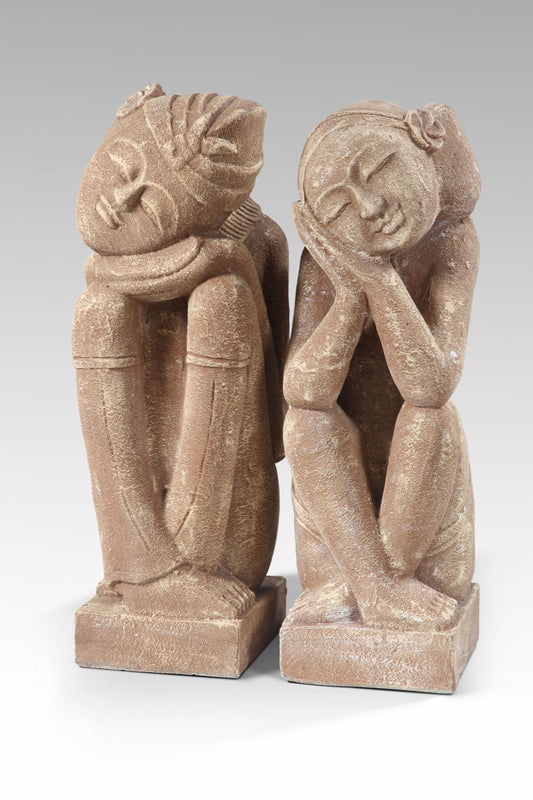 Boho resin sculpture Wedding Couple, handcrafted in Bali for the home