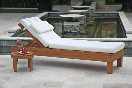 Boho solid teak side table Marocco Round, crafted by hand in Bali