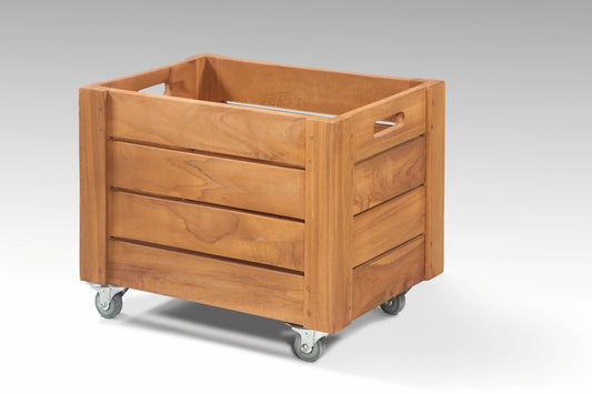 Boho solid teak planter Small Box, handcrafted in Bali for the home