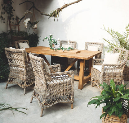 Teak dining table – Lincoln – boho furniture handmade in Bali by BaliSouk
