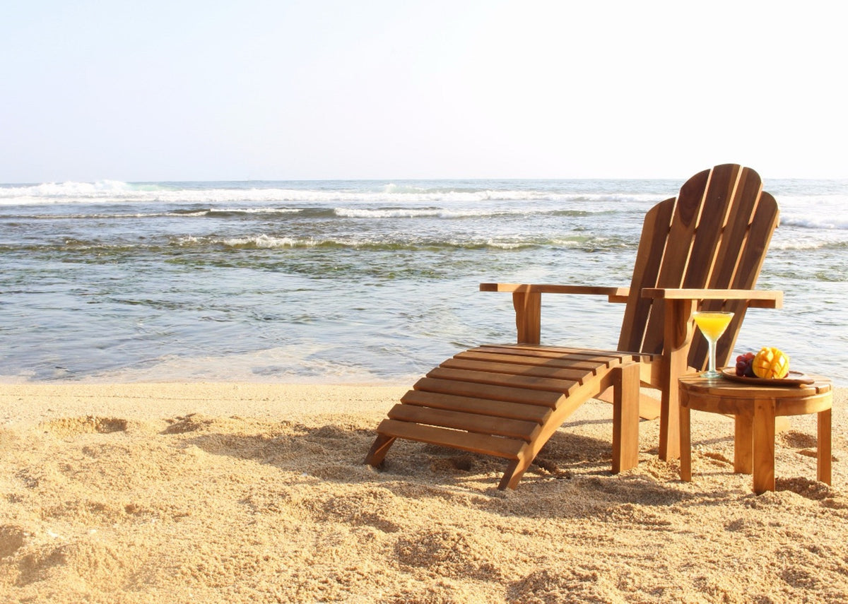 Teak sun lounger Amsterdam – boho furniture, handwoven and handmade in Bali