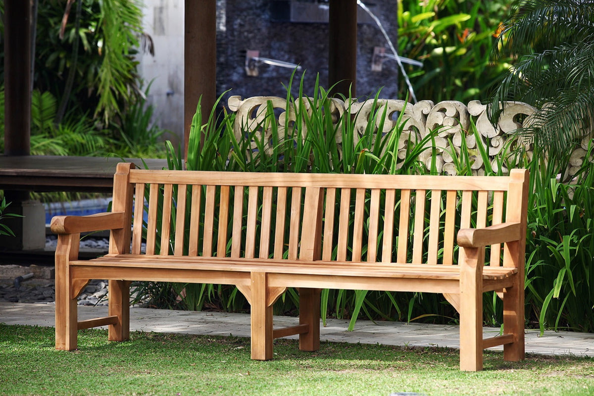 Handmade teak bench – the Heidelberg, boho furniture made in Bali