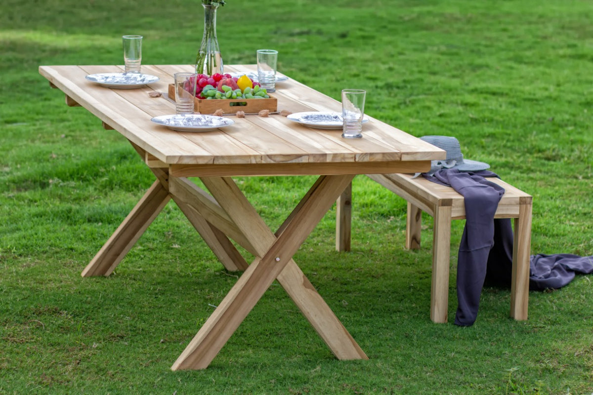 Teak bench – Marlboro, natural natural materials in boho style