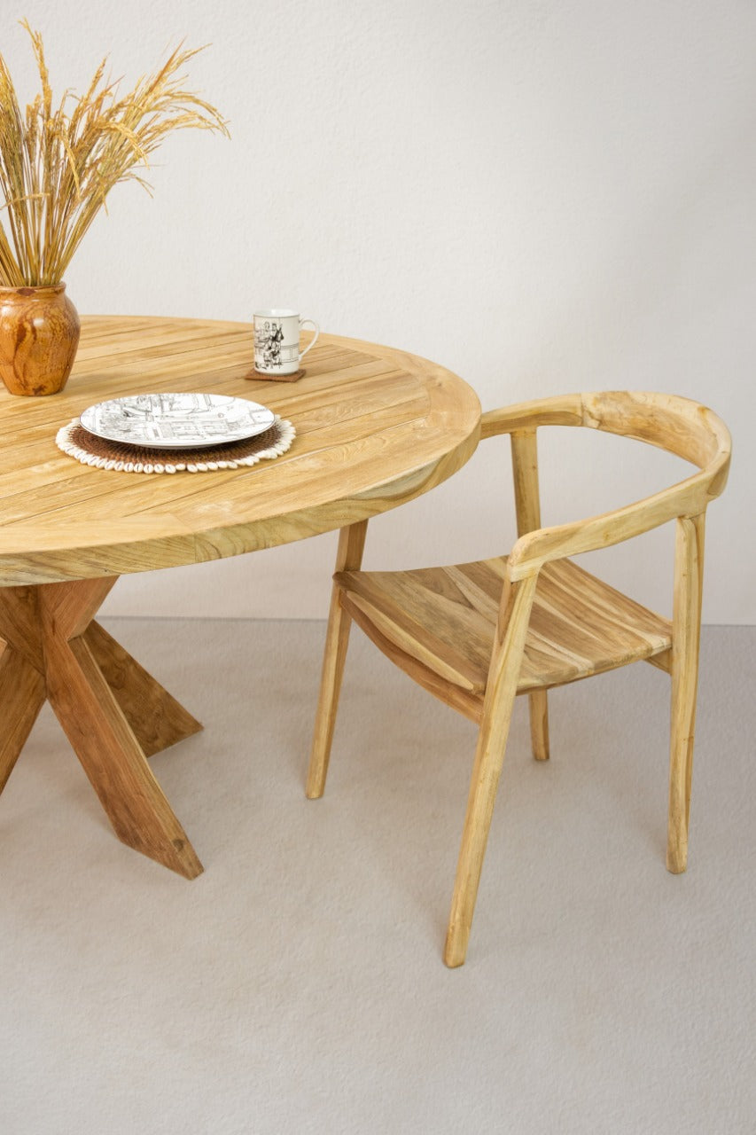 Teak table – Batavia, natural natural materials in boho style