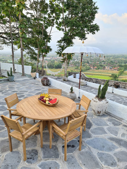 Batavia table, boho furniture handmade by Balinese artisans
