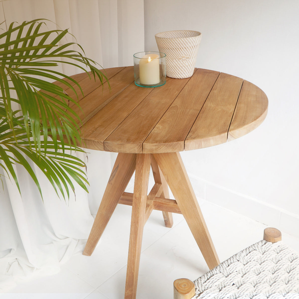 Teak table – Leo, natural natural materials in boho style