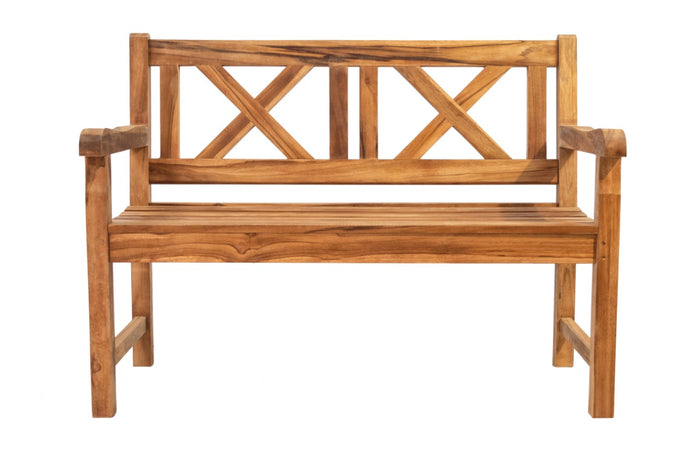 Teak bench Anja 2 – boho furniture handcrafted in Bali by BaliSouk
