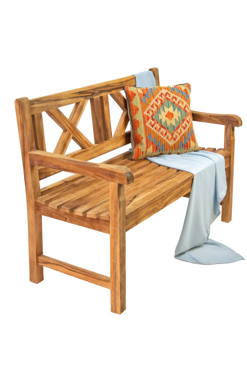 Anja 2 bench in natural materials – boho furniture by BaliSouk