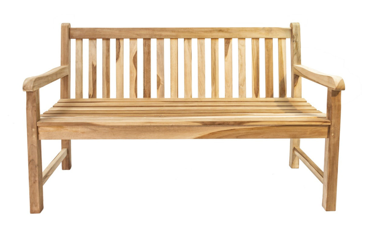 Teak bench Heidelberg 2 – boho furniture handcrafted in Bali by BaliSouk