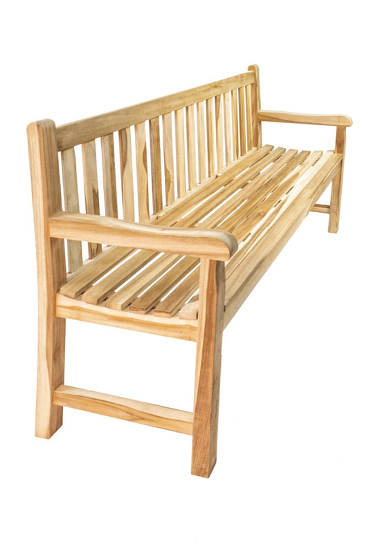 Boho solid teak 3-seater sofa Heidelberg Bench without cushion 4 legs, crafted by hand in Bali