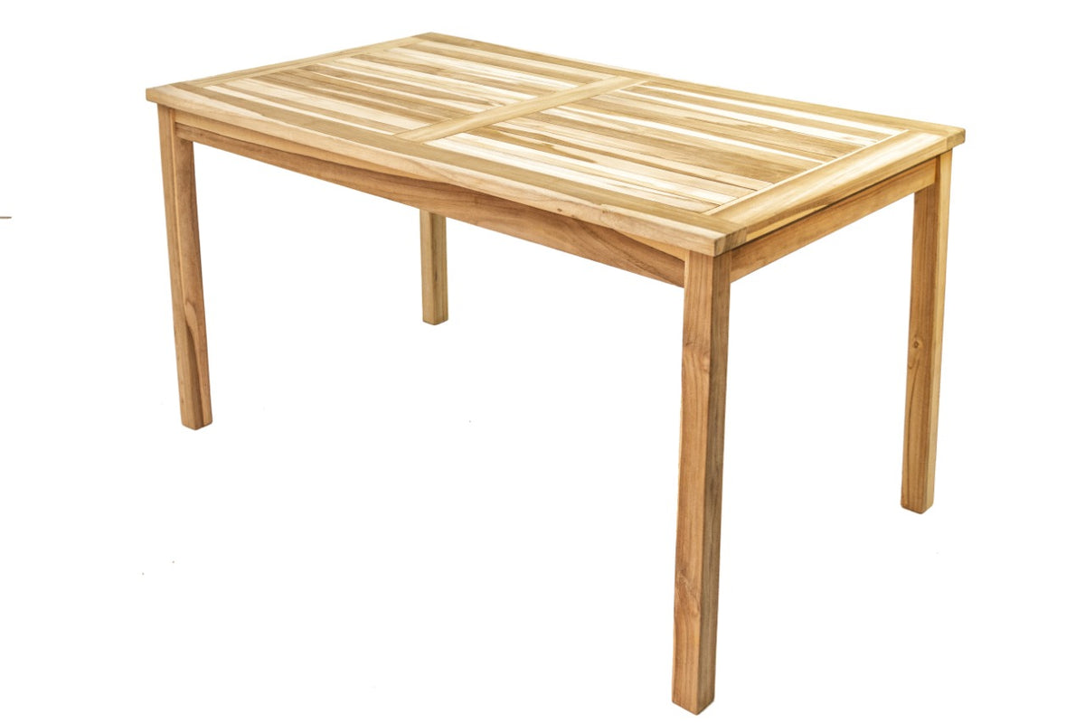 Teak dining table Heidelberg – boho furniture, handwoven and handmade in Bali