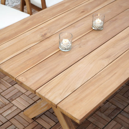 Kudus Cross Legs Table With Slats