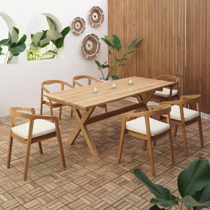 Kudus Cross Legs Table With Slats