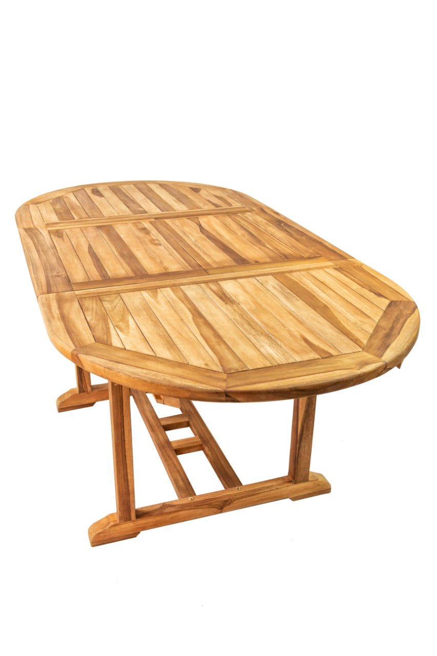 Teak extension table Java Ext – boho furniture, handwoven and handmade in Bali