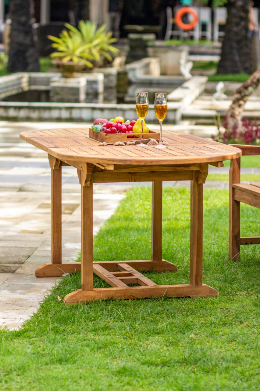 Java Ext extension table, boho furniture handmade by Balinese artisans