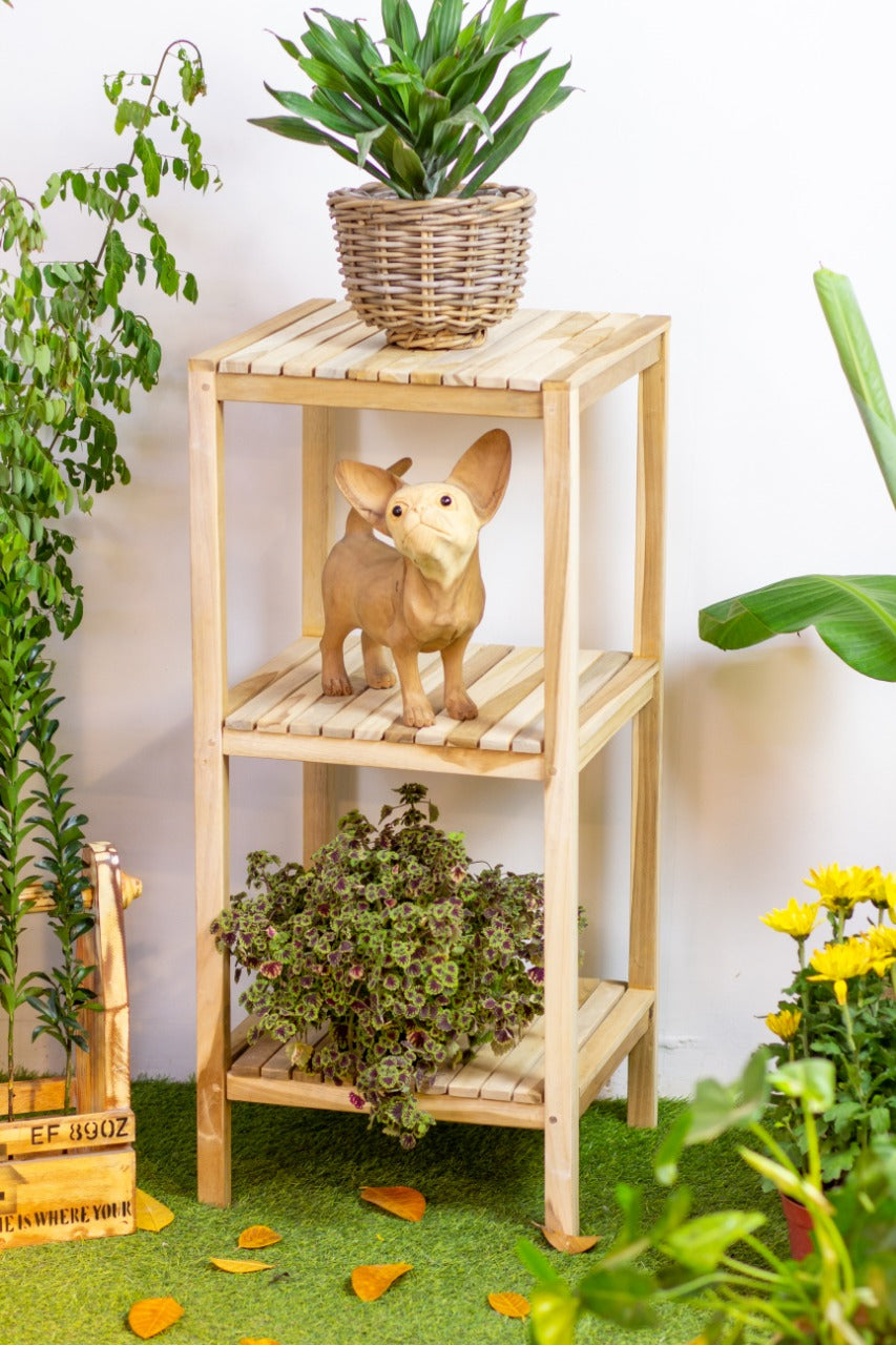 Teak rack Pilou – boho furniture, handwoven and handmade in Bali