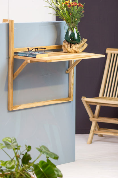 The Arto Balcony Half outdoor table – natural materials, boho furniture handmade in Bali