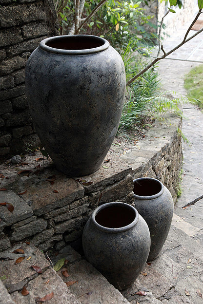 Sparta Straight Neck vase, boho decor handmade by Balinese artisans