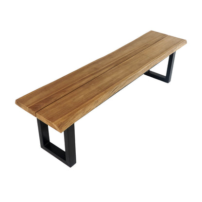 Lyon Garden Live Edge Bench With Open Slat