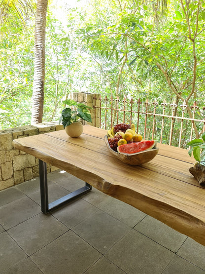 Teak table Lyon Table Live Edge Open 3 Slat – handmade in Bali, boho style