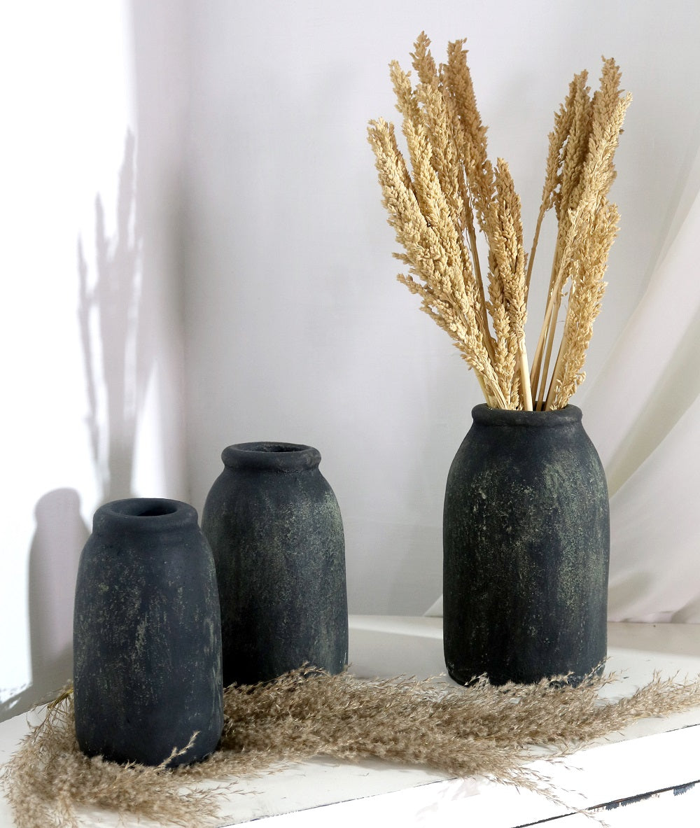 Terracotta vase Micro Fossil – handmade in Bali, boho style