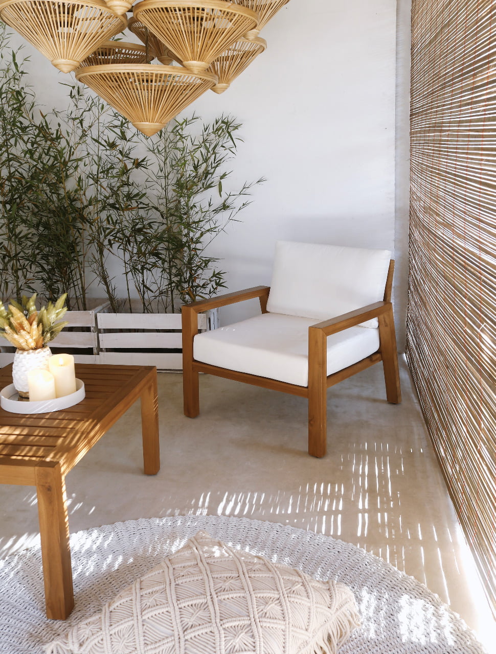 The Natalie garden set – natural materials, boho furniture handmade in Bali