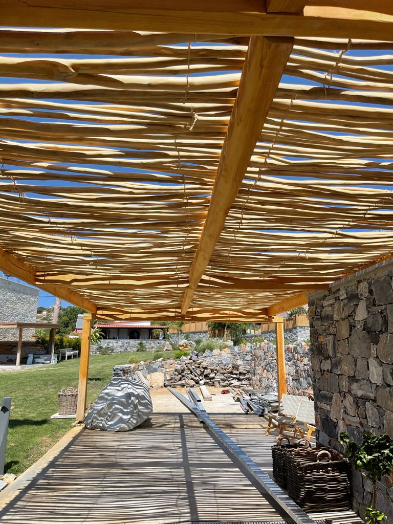 Teak branch decorative piece Roller Roof – boho decor, handwoven and handmade in Bali