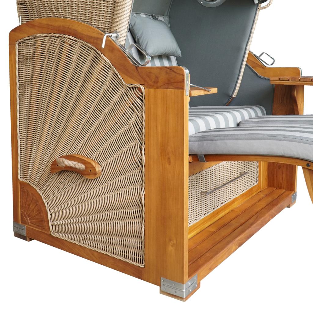 Synthetic rattan strandkorb beach chair Strandkorb Double – boho furniture, handwoven and handmade in Bali