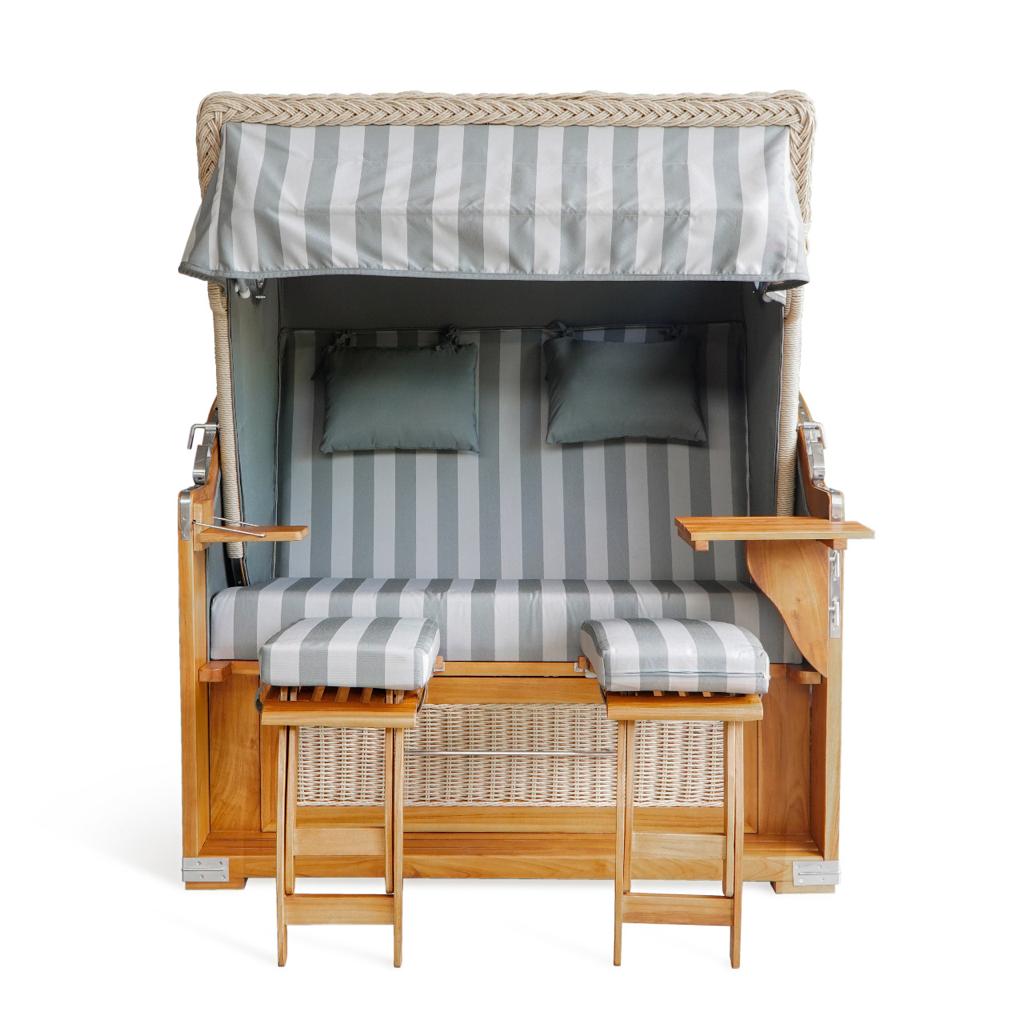 Strandkorb Double strandkorb beach chair in natural materials – boho furniture by BaliSouk