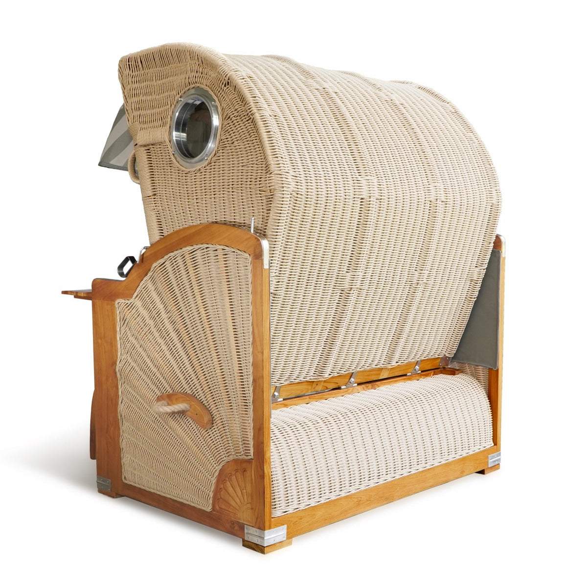 Synthetic rattan strandkorb beach chair Strandkorb Double – boho furniture, handwoven and handmade in Bali
