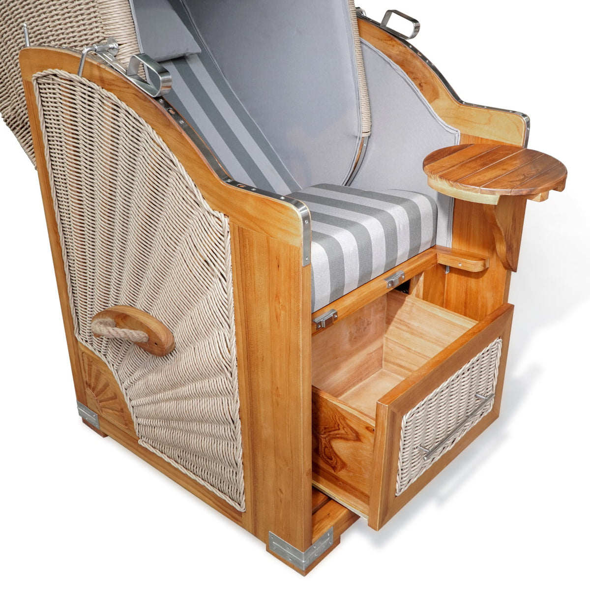 Teak strandkorb beach chair Strandkorb Single – boho furniture, handwoven and handmade in Bali