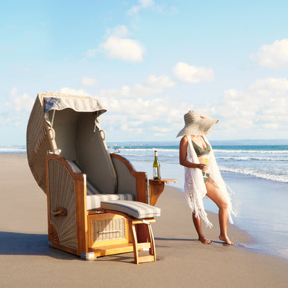 Strandkorb Single strandkorb beach chair in natural materials – handmade boho furniture from Bali