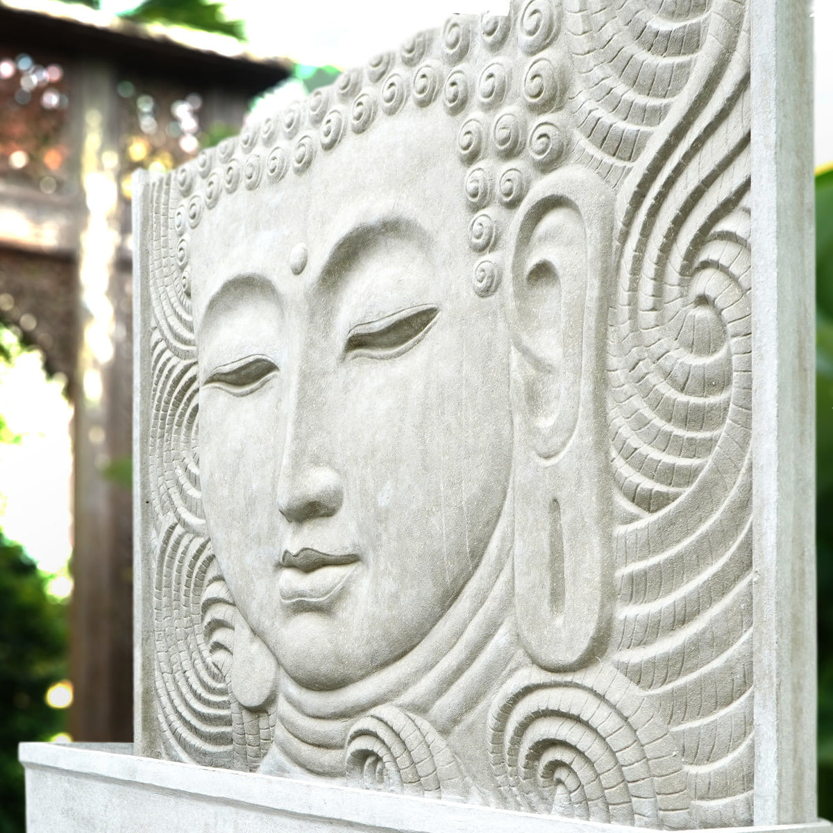 Buddha Face sculpture by BaliSouk – boho decor made in Bali