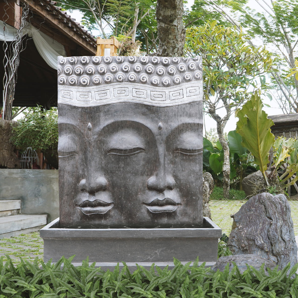 Buddha Face sculpture by BaliSouk – boho decor made in Bali
